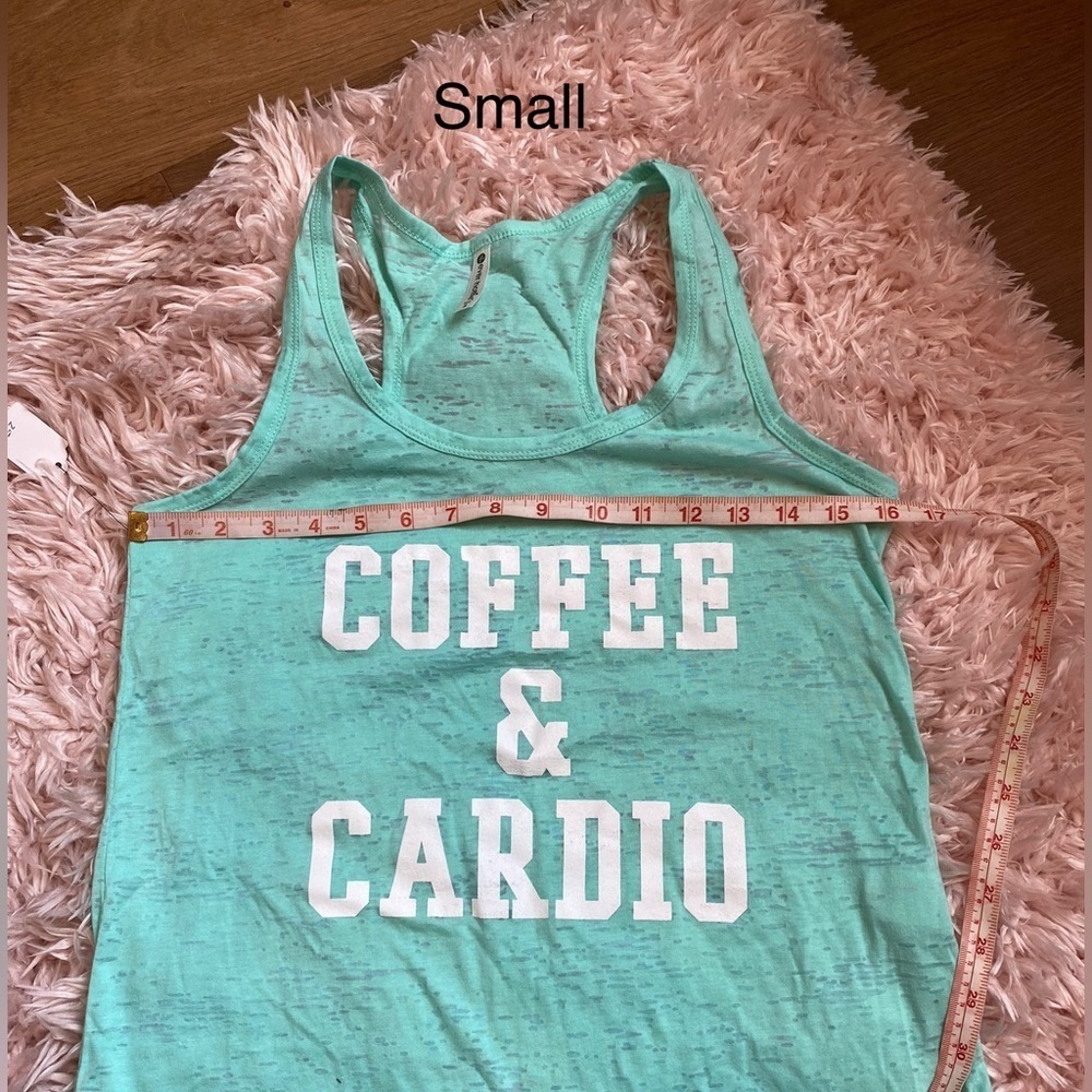 Coffee Cardio racer back tank top muscle tank small medium XL NWT New - Picture 6 of 8